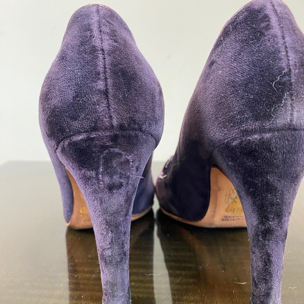 Gucci Purple Velvet Pumps Heels Women's 7.5B - Picture 10 of 11
